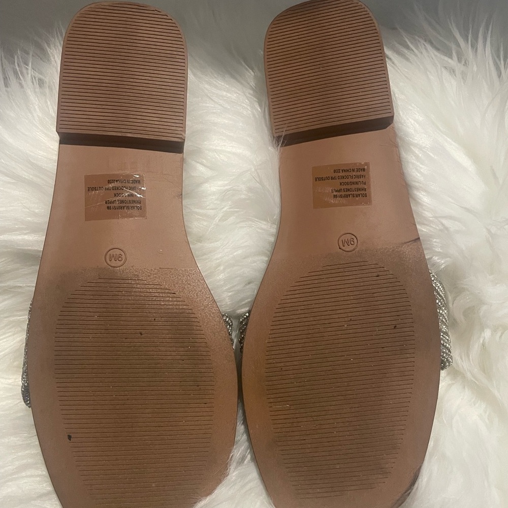 Steve Madden Silver Embellished Women's Sandals - Picture 3 of 5